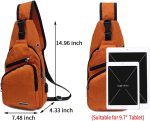 Men Women Sling Backpack Anti Theft Crossbody Shoulder Chest Bag with USB Charging Port Black - Image 3